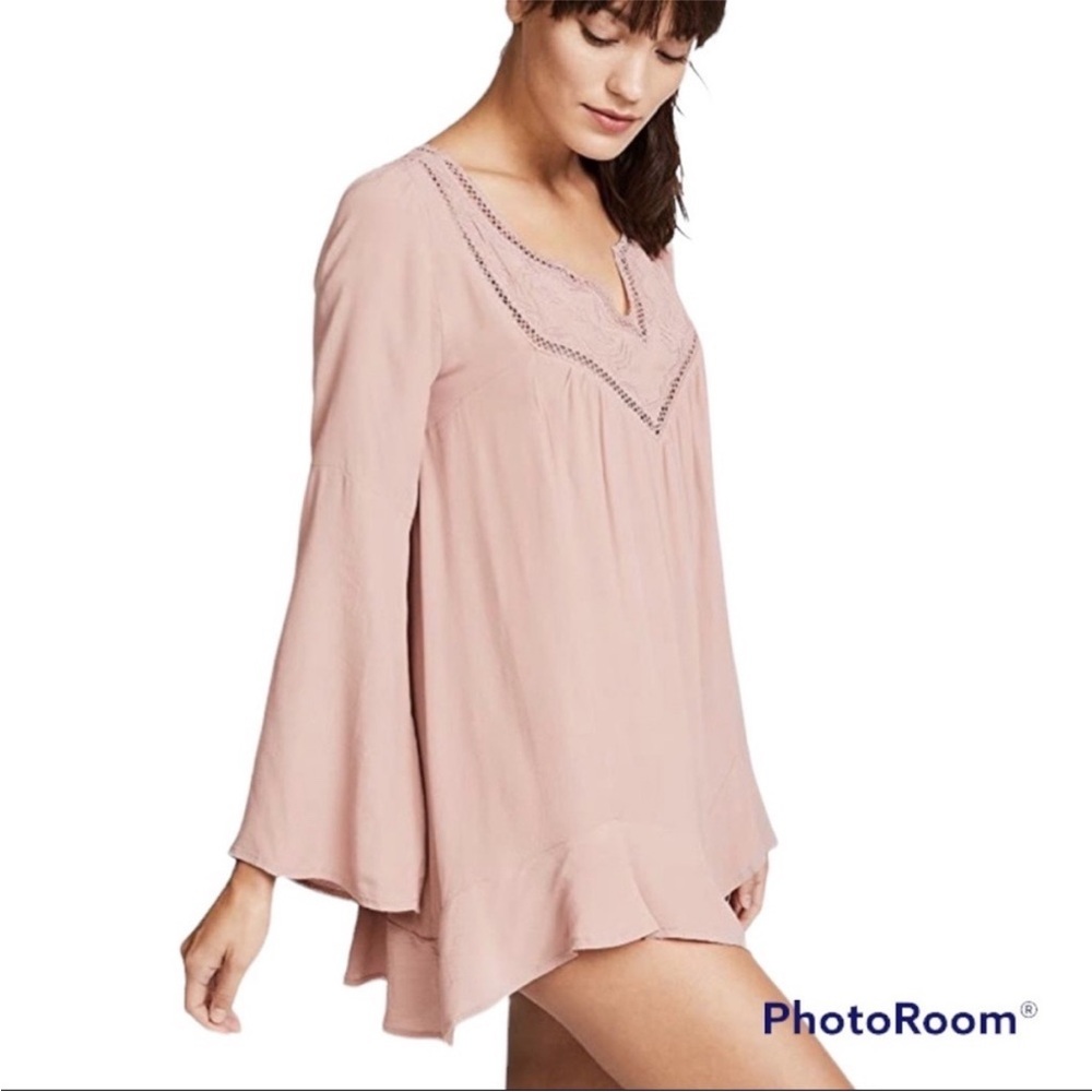 L Space Pink Flowy Tunic Top